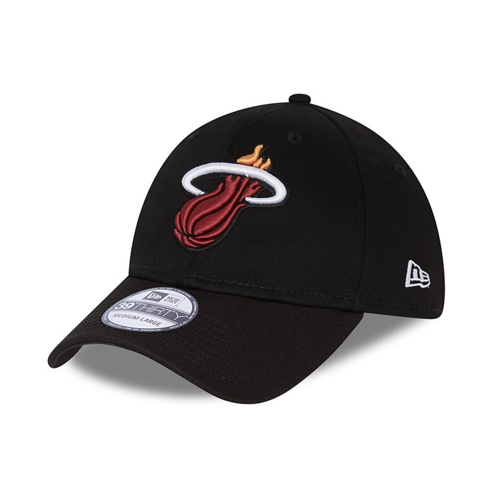 Miami Heat NBA Core 39THIRTY Lippis Mustat - New Era Lippikset Tukkukauppa FI-048539